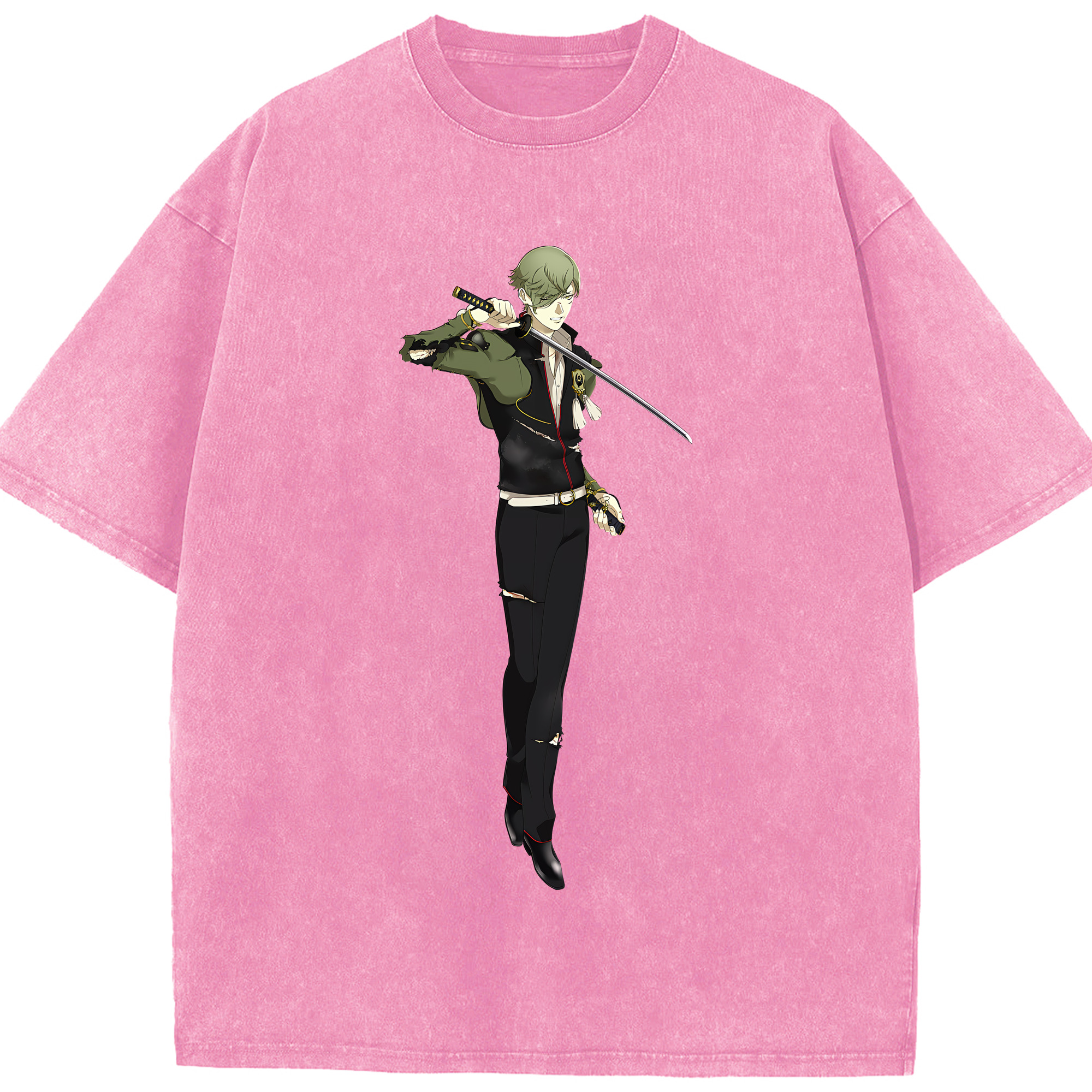 （画像用） 刀剣乱舞 Touken Ranbu 綿100% ヴィンテージ風 半袖Tシャツ（フロントプリント）